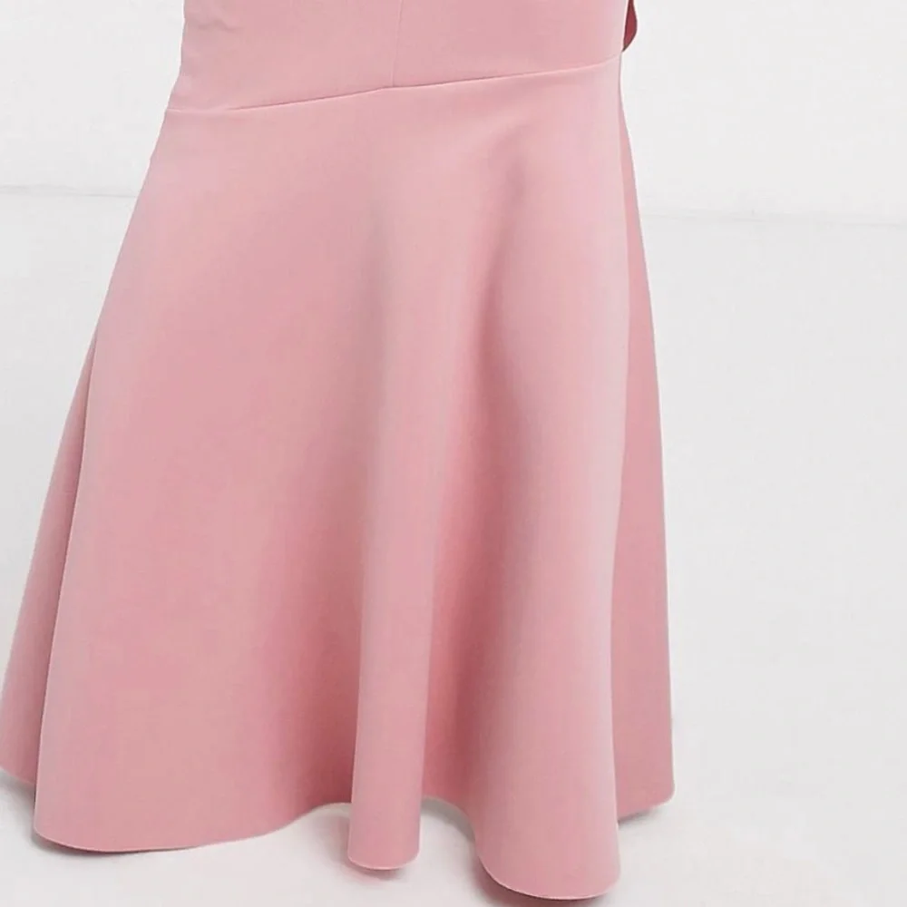 Pink Halter-neck, Ruffle, Maxi dress - Picture 6 of 7